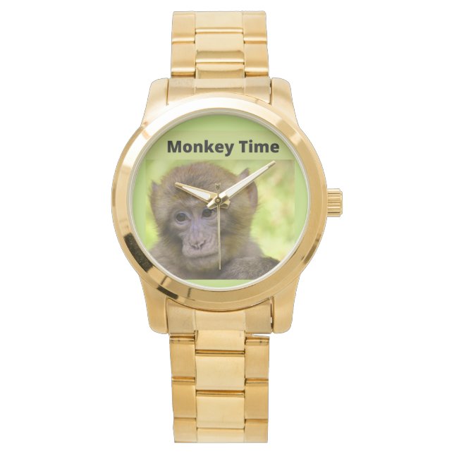Relógio Monkey Tine Dourado Watch (Frente)