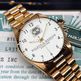 Relógio Monogram Custom Couple Names – Elegant gift