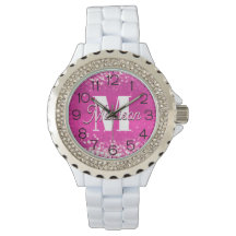 Monograma da Lista Luminosa Rosa Quente