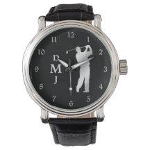 Monograma de Golfer Silver Silhouette