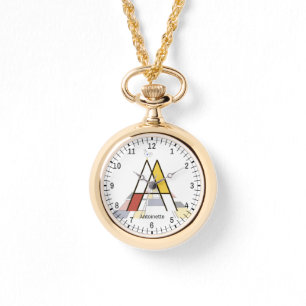 Relógio Monograma de letras artísticas elegantes. Letra A