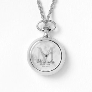 Relógio Monograma e nome da Bridesmaid Personalizada