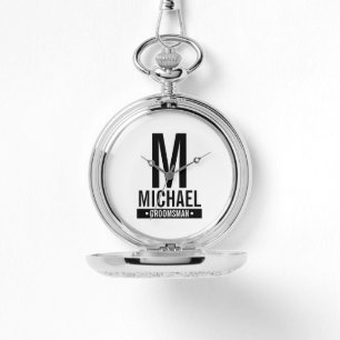 Relógio Monograma e Nome do Padrinho de casamento Personal