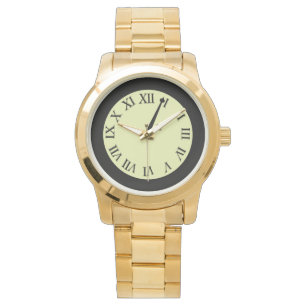 Relógio Monograma Elegante Unisex Oversize Dourado 