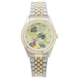 Relógio Monograma estético de macacos de galinha