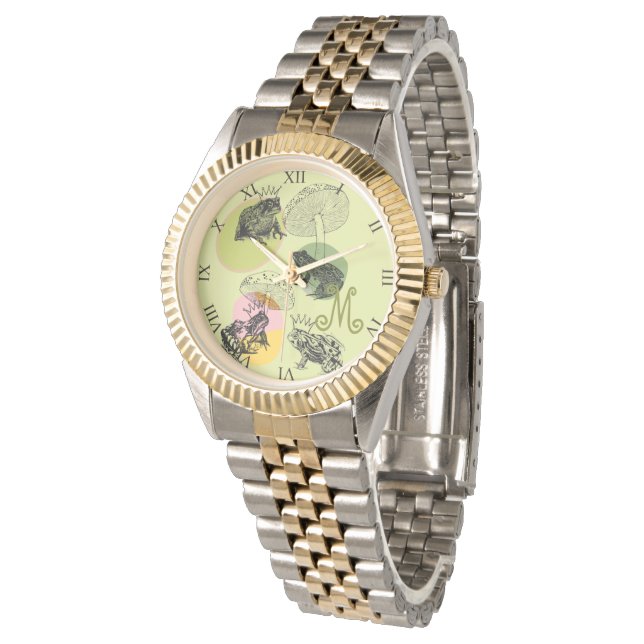 Relógio Monograma estético de macacos de galinha (Angular)