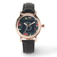 Monograma Floral Bonito Antiquado Vintage