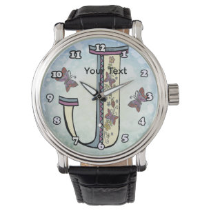 Relógio Monograma Floral J
