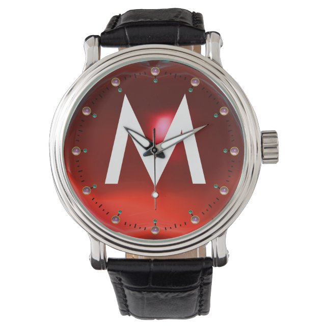 RELÓGIO MONOGRAMA GEMSTONE VERMELHO IMPRESSO (Frente)