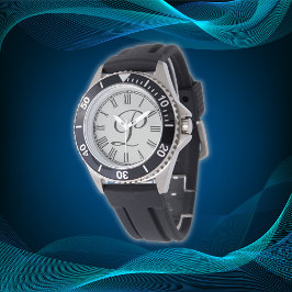 Relógio Monograma inicial mínimo simples Numerações romana