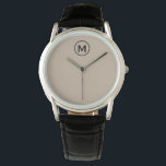 Relógio Monograma Minimalista Moderno Inicial<br><div class="desc">Monograma Mínimo Moderno Monograma Negro Monograma Monograma Emblem Bloco Clássico Monograma Monograma</div>