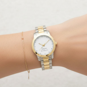 Relógio Monograma Neutro Moderno Minimalista Elegante