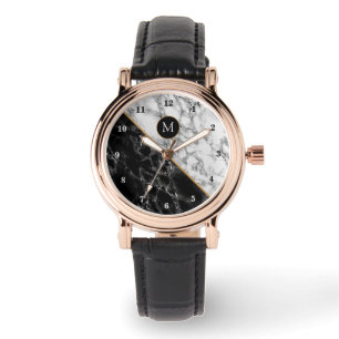 Relógio Monograma Personal Watch Black White Marble
