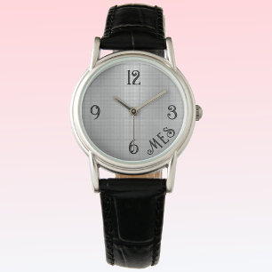 Relógio Monograma Silver e Black 15 Styles Womens Watch