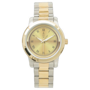 Relógio Monograma Unisex Sobredimensionado Duas Tone Brace
