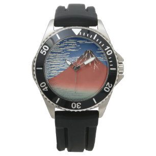 Relógio Monte Fuji em tempo limpo (Red Fuji) (Hokusai)