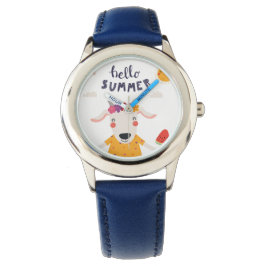 Relógio Montre Enfant Hello Summer Lunette Chiffres  Bleus