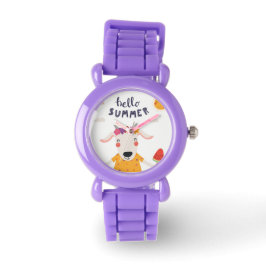 Relógio Montre Enfant Hello Summer Paillettes rouges