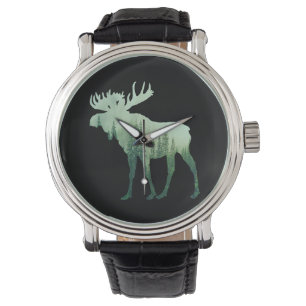 Relógio Moose Deer E Floresta Natureza