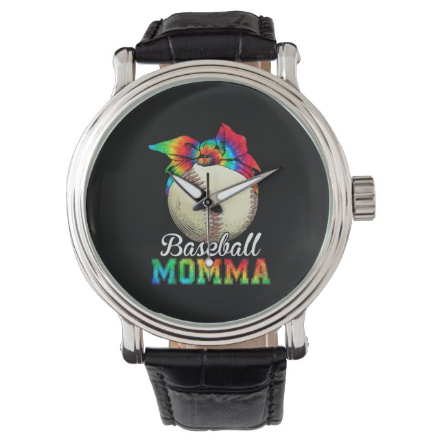 Relógio Mother Art Baseball Momma Birthday (Frente)