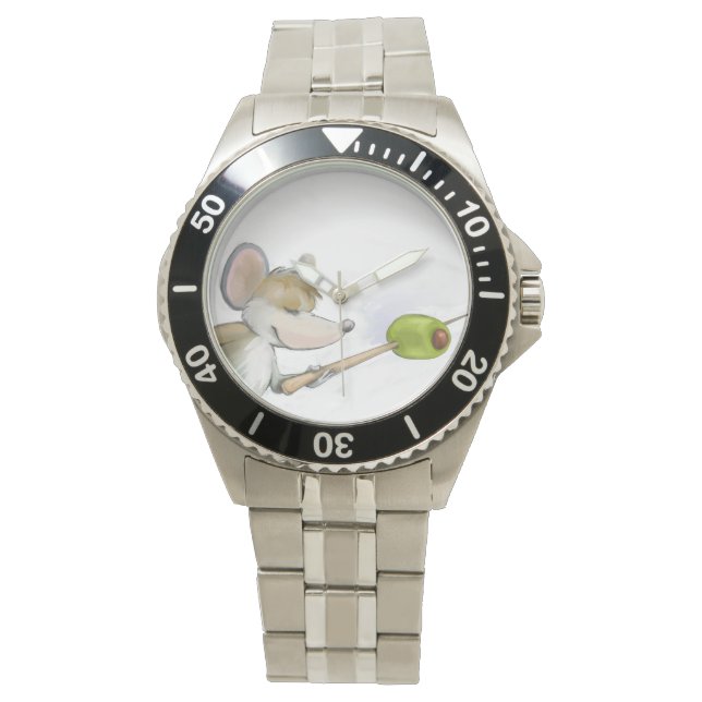 Relógio Mouse de feliz com Olive Watch (Frente)