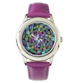 Relógio Movimentos Coloridos Abstrato Trippy Fractal Art