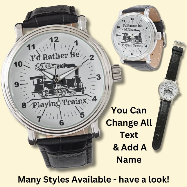 Relógio Mude o texto que eu Preferencialmente jogando trem (Criador carregado)