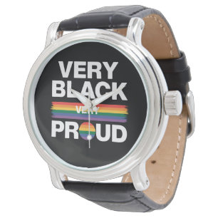 Relógio Muito Preto Muito Orgulhoso Orgulho Preto Gay Orgu