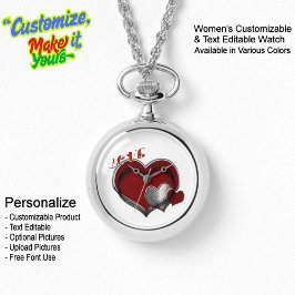 Relógio Mulher Coração Magic Silver Necklace Watch