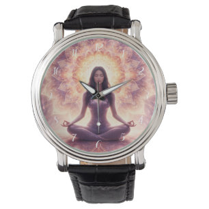 Relógio Mulher Meditação Mandala Brilhante