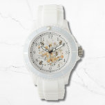 Relógio Mulher Na moda Chic Floral de Flor de Flor Moderna<br><div class="desc">Modern Wildflower Floral Bee Na moda Chic Womans Watches apresenta uma moderna tendência floral de flor silvestre de cor amarela com espécimes do gênero Bombus spp. Criado pelo Evco Studio www.zazzle.com/store/evcostudio</div>