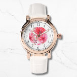 Relógio Mulher-Na moda chique, cor-de-água, cor-de-rosa el<br><div class="desc">Vovelhas Na moda floreais de aquarela rosa elegante Watches apresenta um elegante floral cor-de-água rosa. Criado pelo Evco Studio www.zazzle.com/store/evcostudio</div>