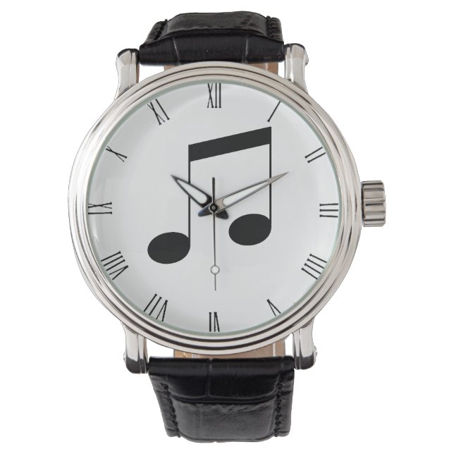 Relógio Music One Black Beam Note, (Frente)
