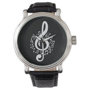 Relógio Music Treble Clef Watch Musicial Gift