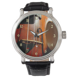 Relógio Music Vintage Violin with Dourado Numbers Watch