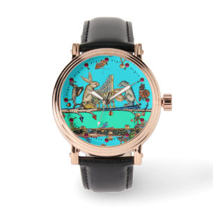 Relógio MÚSICA BESTIAL MEDIEVAL, Rabbit, Cachorro Azul