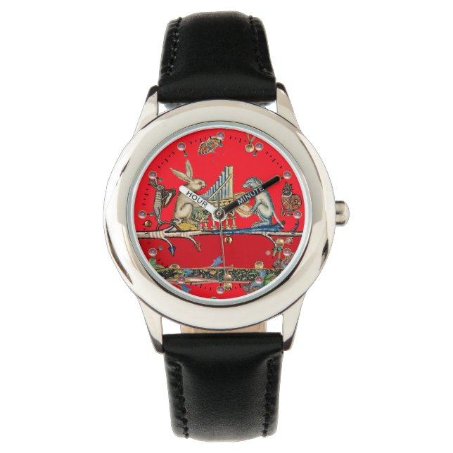 Relógio MÚSICA DE FAZER BESTIAL MEDIEVAL,Coelho,Vermelho C (Frente)