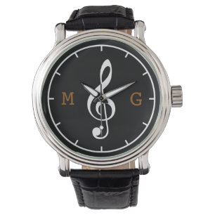Relógio música de hora personalizada da nota de limpeza t