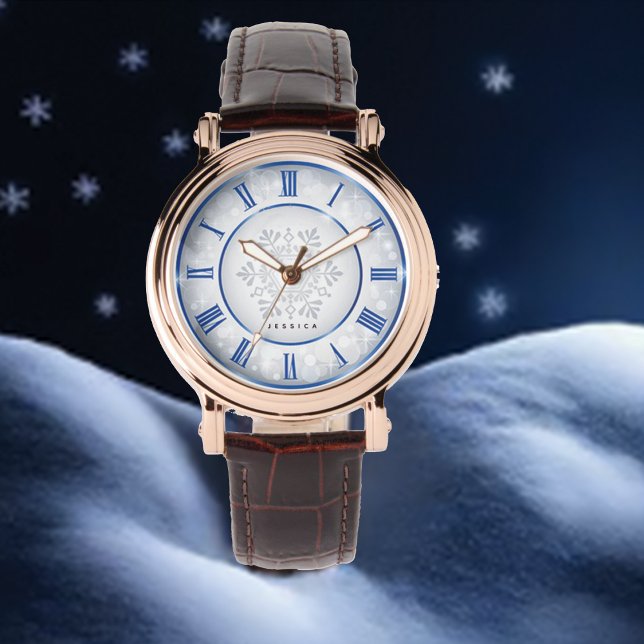 Relógio Na moda Blue Mandela Girly Monographic Name (Criador carregado)