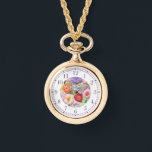 Relógio Na moda Floral bordada por Faux colorida<br><div class="desc">As mulheres Na moda floreadas bordadas com Faux coloridas Watches apresentam um bordado moderno,  cor de moda,  em cor rosa,  roxo,  laranja e vermelho sobre um fundo verde pastel. Criado pelo Evco Studio www.zazzle.com/store/evcostudio</div>