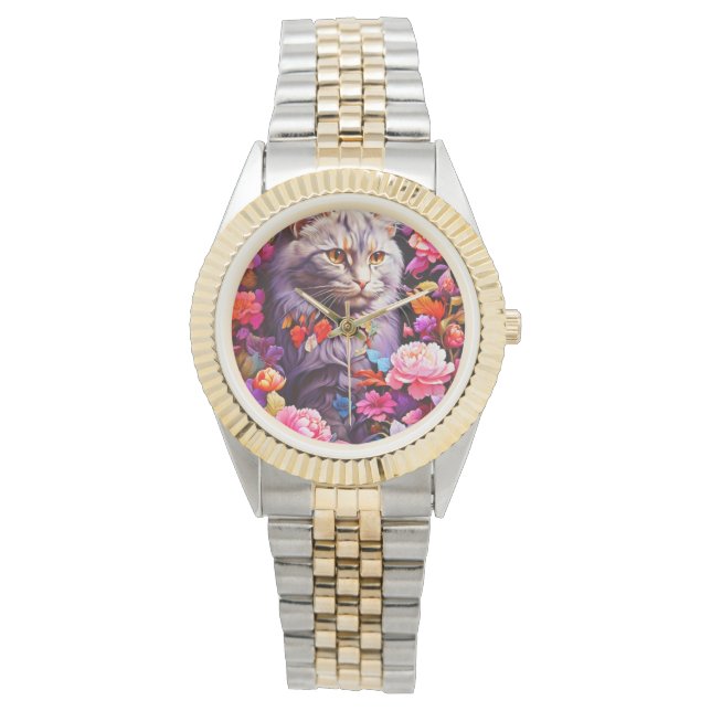 Relógio Na moda para assistir amantes de gatos (Frente)