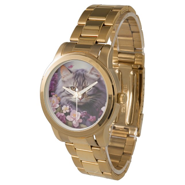 Relógio Na moda para assistir amantes de gatos (Angular)