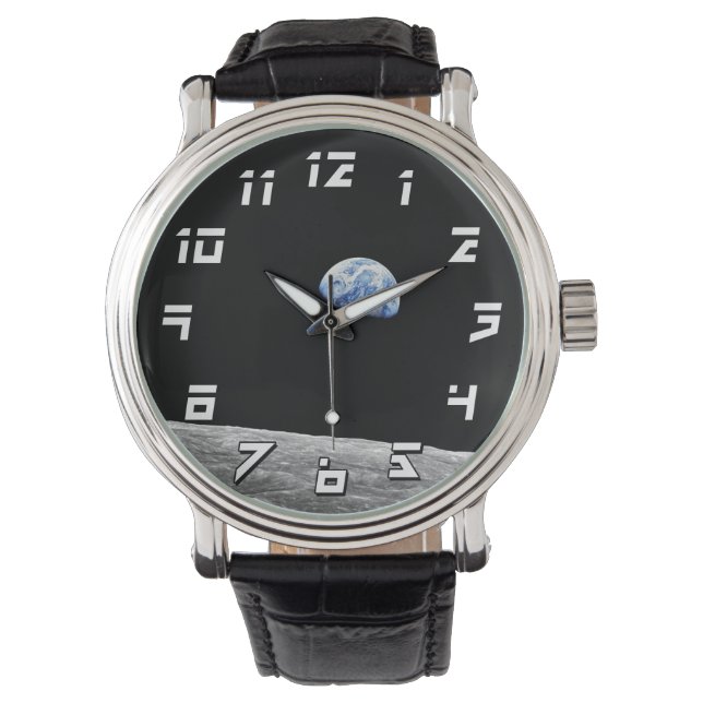 Relógio NASA Apollo 8 Earth Moon Orbit Lunar Foto (Frente)