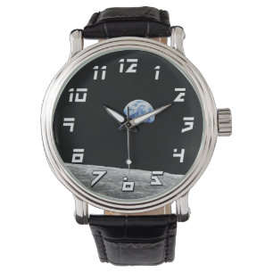 Relógio NASA Apollo 8 Earthrise Moon Lunar Foto de Órbita