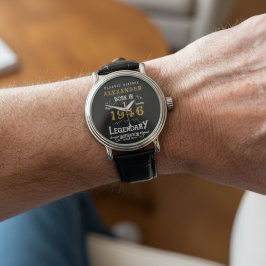 Relógio Nascer de aniversário de 80 personalizado preto 19