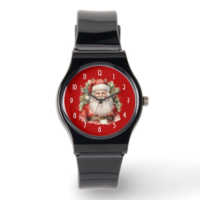 Relógio Natais vintages que Santa Claus sorri (Frente)