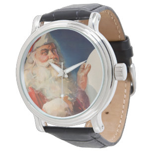 Relógio Natal Antigo, Papai Noel Lista de Quem é Bonzinho