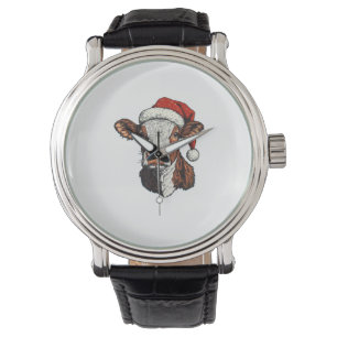 Relógio Natal do Cow Santa Hat