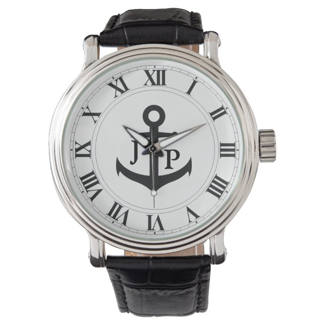Relógio Navio Anchor Vintage Leather Strap Watch (Frente)