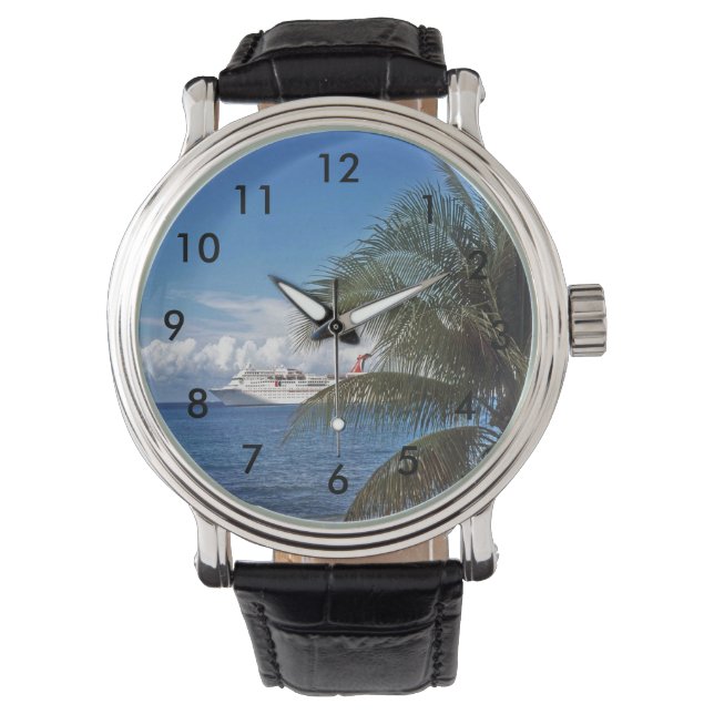 Relógio Navio de cruzeiro do Carnaval atracado em Grand Ca (Frente)